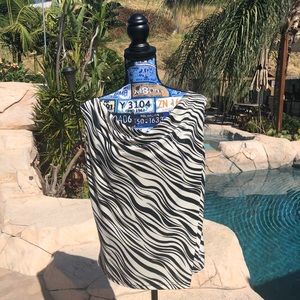 JKLA California Zebra Stripe Sequined Blouse